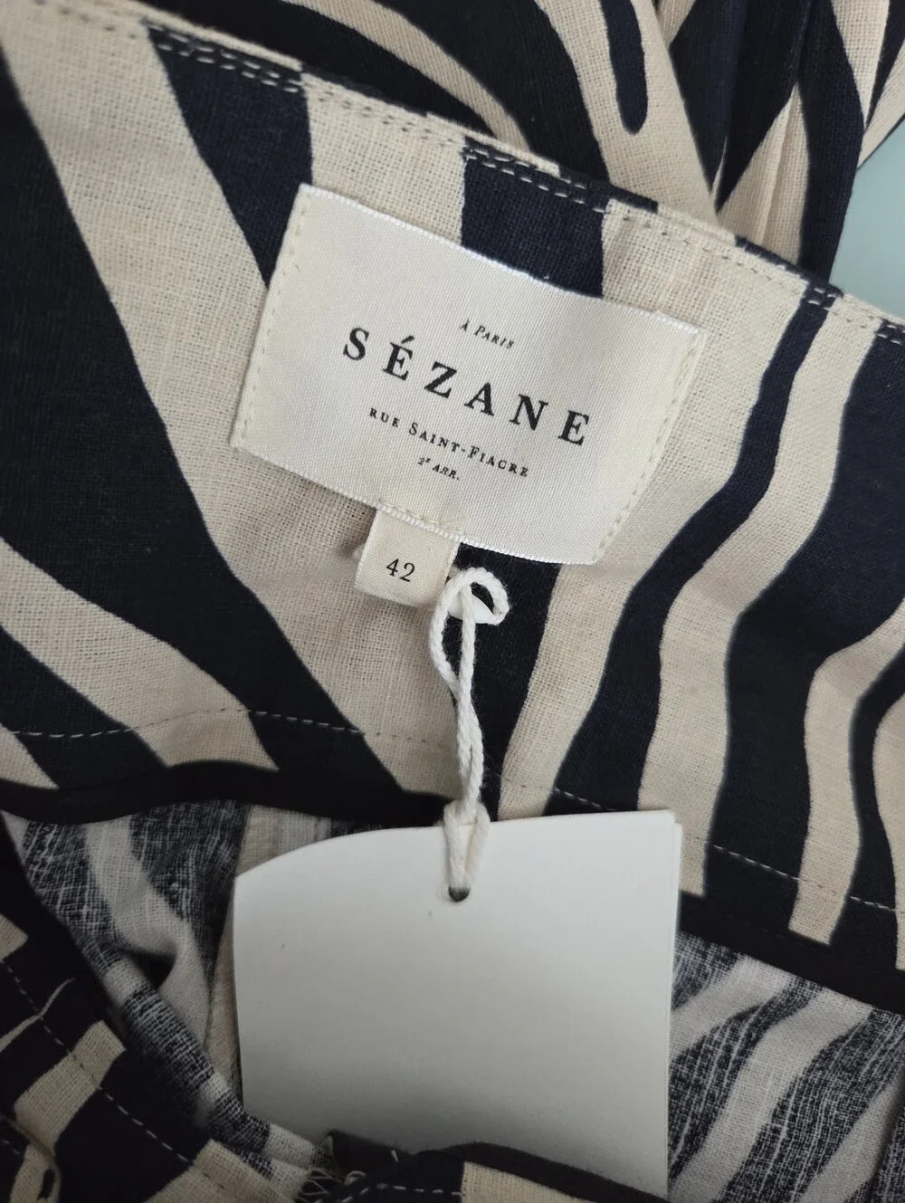 Sezane Francky Trousers in Zebra size 42 NWT